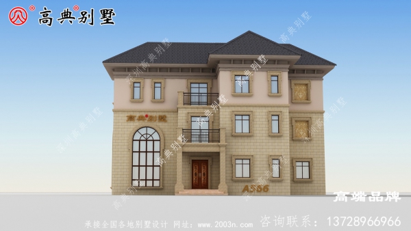 占地134平方米农村三层小面积简欧别墅