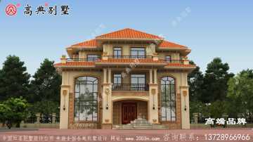 乡村自建欧式三层大阳台露台户型别墅