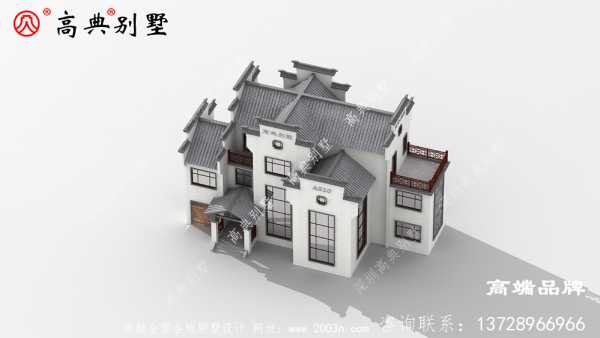 现代农村新中式三层自建别墅