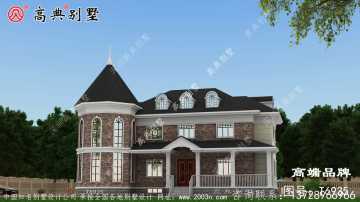 乡村二层斜屋顶自建193平方米别墅住宅