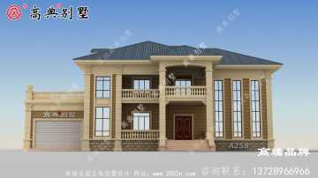 二层简欧农村自建斜顶住宅别墅