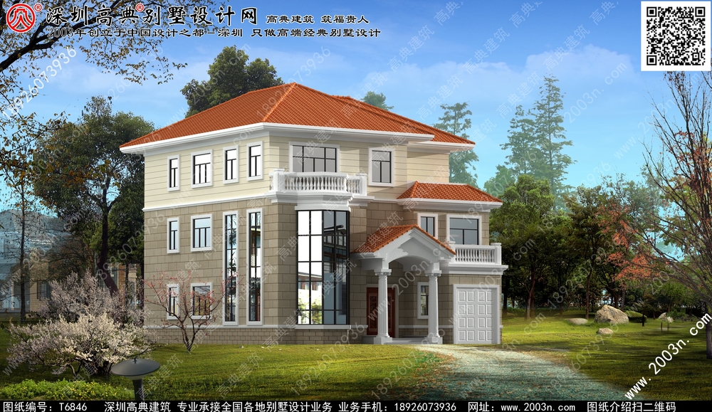 豪华复式三层别墅图片 - 一亩田盖房