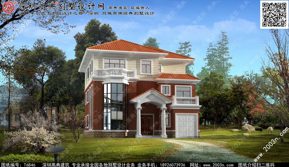 豪华复式三层别墅图片 - 一亩田盖房