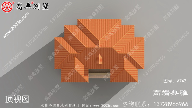 法式别墅设计纸带效果图,设计方案展示三层别墅